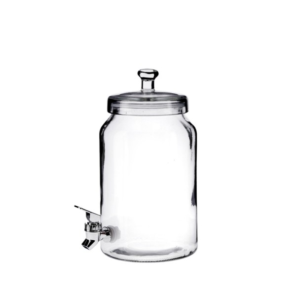 Getränkespender | Wasserspender mit Deckel, Glas klar mieten | Verleih Hochzeit, Event, Wasserbar, Aperol