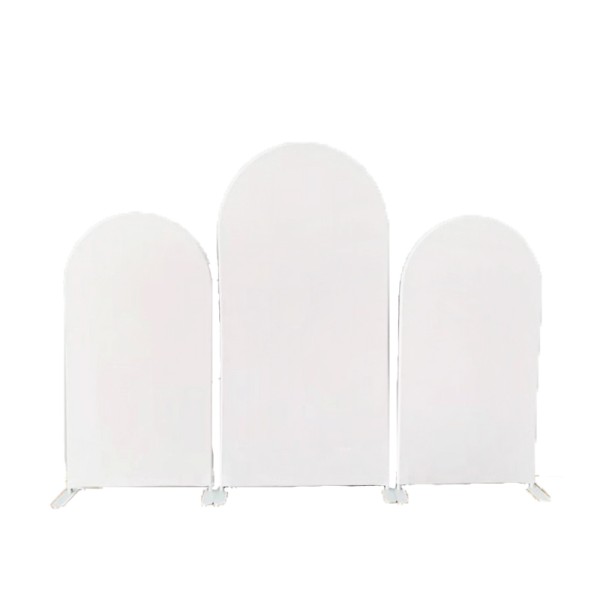 Backdrop | Traubogen | Hintergrund Rundbogen 3er Set Stretch weiss mieten für Hochzeit Trauung Party Event 