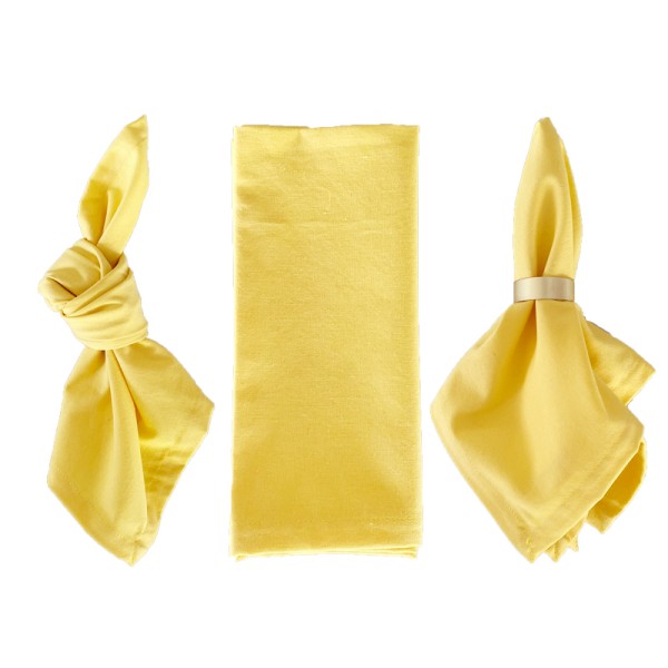 Serviette Leine gelb | mieten für Hochzeit und Event