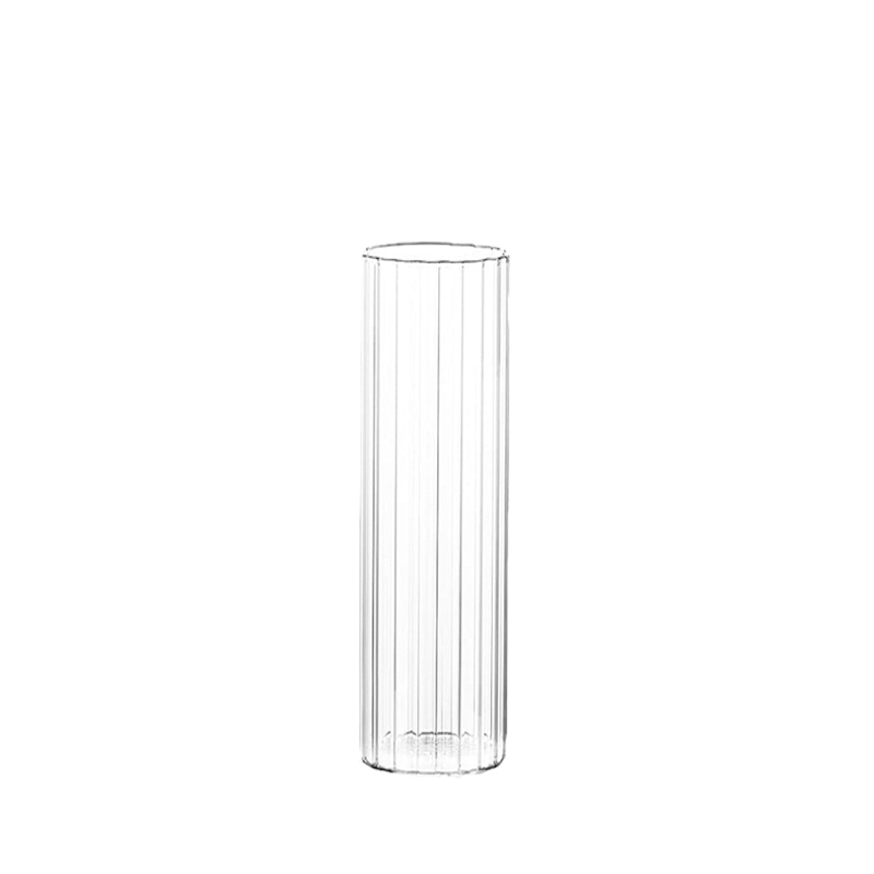 Vase Zylinder Rille | Riffel | Glas klar [mieten]