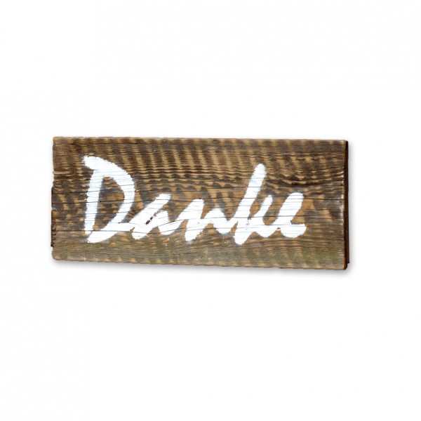 Schild Danke Holz braun mieten Hochzeit Geschenketisch