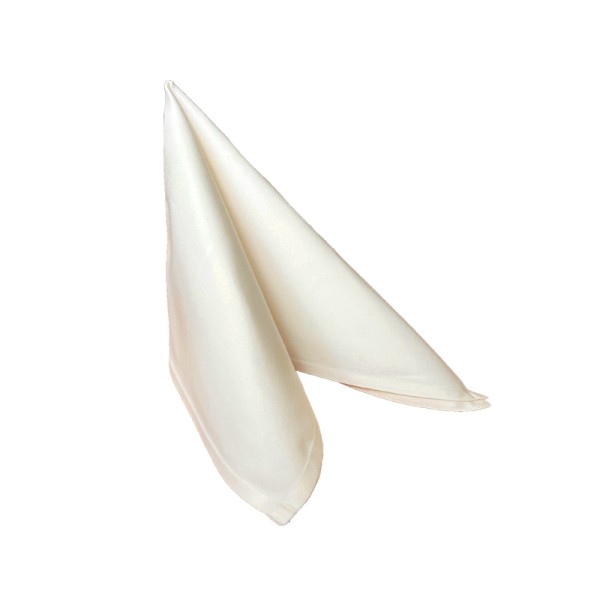 Stoffserviette Baumwolle Damast gestärkt creme mieten | Verleih Hochzeit Event Geburtstag Firmenfeier