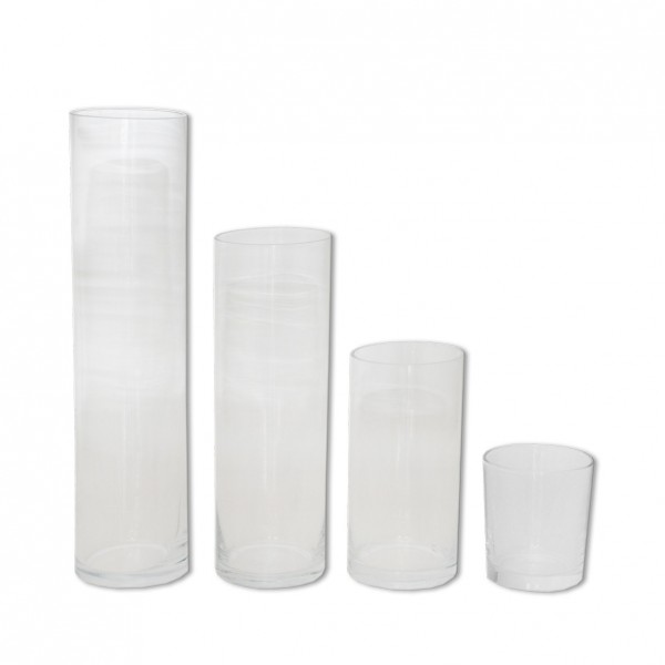 Vase Zylinder Glas klar mieten für Hochzeit, Geburtstag und Firmen Veranstaltung