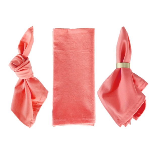 Serviette Leine koralle | orange | rosa | apricot | pfirsich | peach für Hochzeit und Event