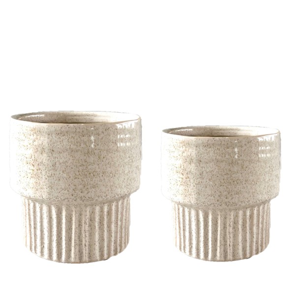 Vase Rille, Keramik ivory [mieten]