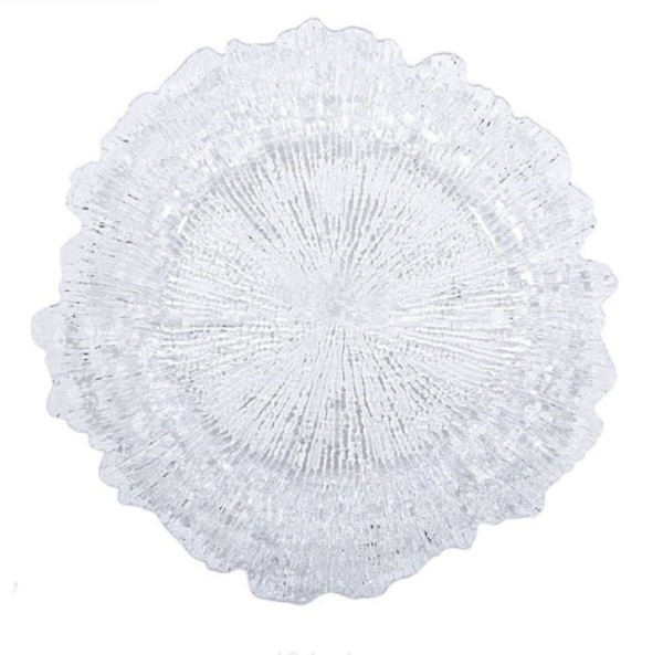 Platzteller_Flower_Kunststoff_rund_klar_wellenrand_33cm_mieten_Verleih_Hochzeit_Firmenfeier_Geburtstag_1