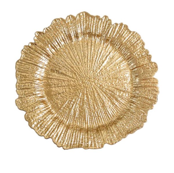 Platzteller_Flower_Kunststoff_rund_gold_wellenrand_glamour_33cm_mieten_Verleih_Hochzeit_Firmenfeier_Geburtstag_1