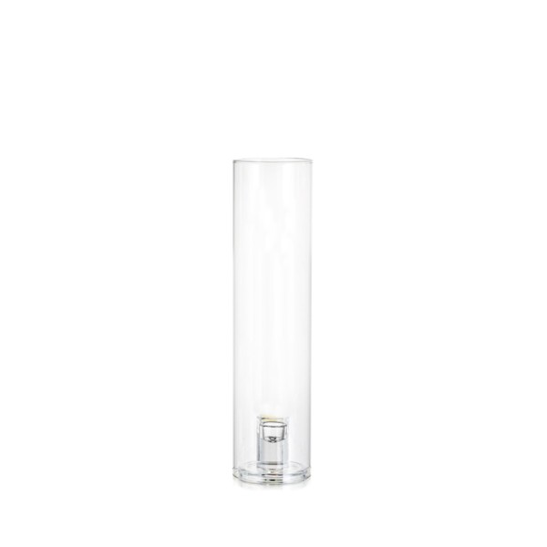 Kerzenhalter Line 1-arm Glas klar mit Glaszylinder, Glasaufsatz | für Stabkerzen | Kerzenständer | Kerzenleuchter Deko Hochzeit [mieten