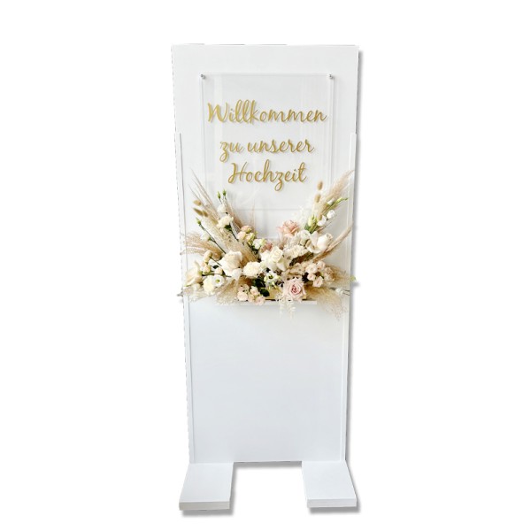 Willkommensschild/ Ständer "Willkommen zu unserer Hochzeit" mieten Hochzeit