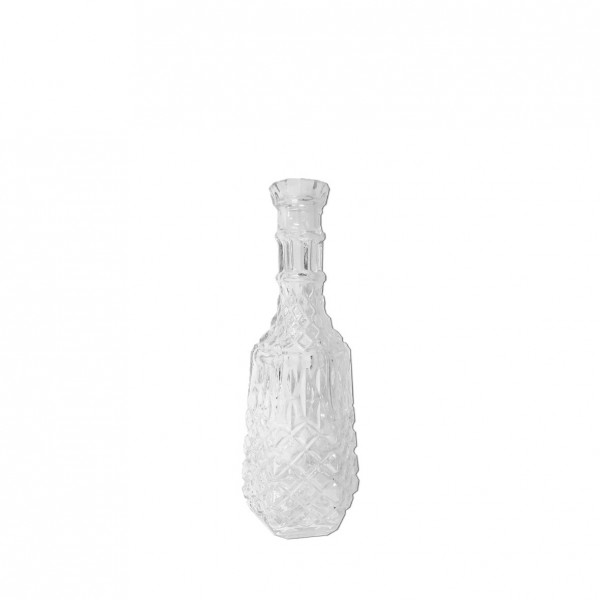 Flaschenvase Kristall hoch Glas klar mieten Hochzeit Dekoration