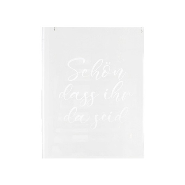 Willkommensschild/ Acryl Schild "Schön dass ihr da seid" mieten für Hochzeit und Event