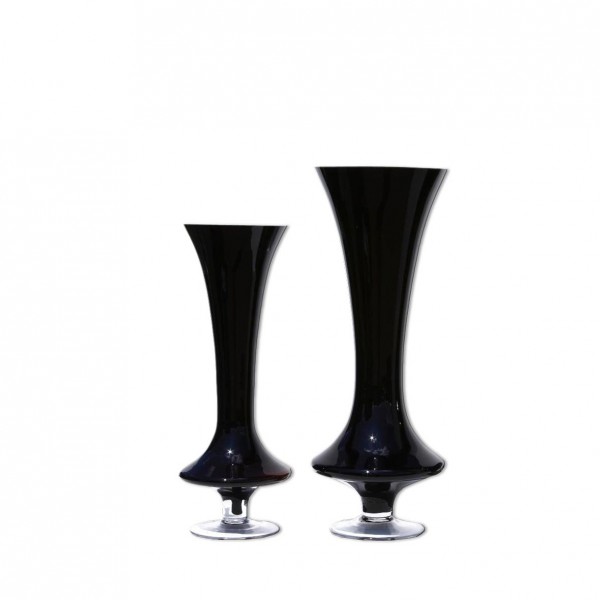 Vase Trompete Schwarz hoch Deko Raum Bühne Säule Hochzeit Event mieten