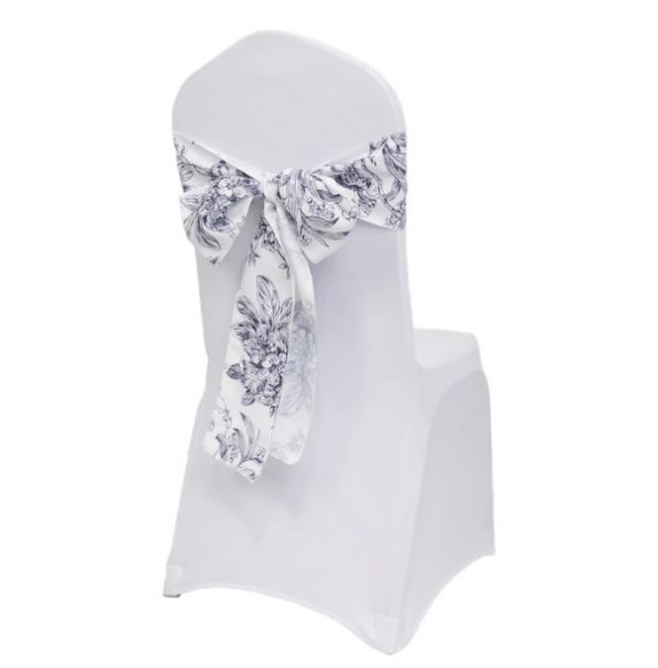 Schleifenband floral | blumig | schwarz-weiss mieten | Verleih Hochzeit, Feier, Event, Black & White
