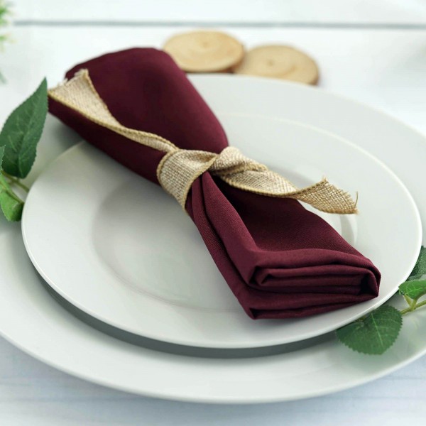 Serviette Polyester bordeaux burgundy mieten | Verleih Hochzeit Event