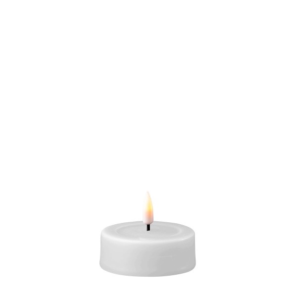 LED Teelicht groß indoor weiss Batterie mieten Hochzeit, Feier, Veranstaltung