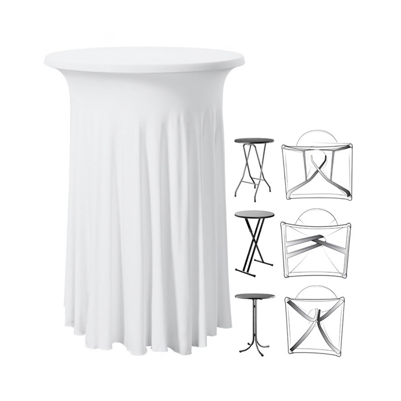 Stehtischhusse Stretch modern | fließend fallend | weiss [mieten]