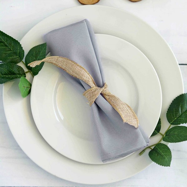 Serviette Polyester grau mieten | Verleih Hochzeit Event