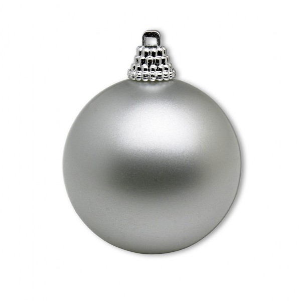 Weihnachskugel silber matt | Verleih Deko Weihnachtsfeier [mieten]