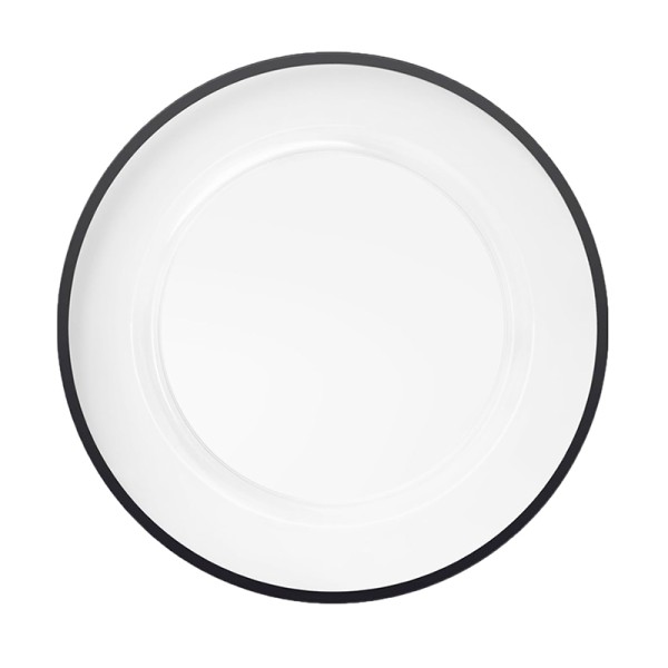 Platzteller_Fine_Kunststoff_rund_klar_schwarzer_rand_30,5cm_mieten_Verleih_Hochzeit_Firmenfeier_Geburtstag_1