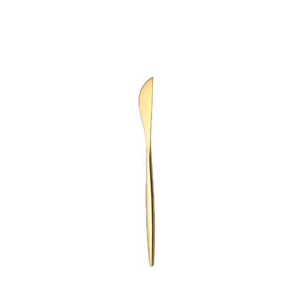 Buttermesser Stiletto gold glänzend Besteck mieten für Hochzeit und Feier