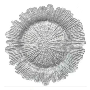 Platzteller_Flower_Kunststoff_rund_silber_wellenrand_glamour_33cm_mieten_Verleih_Hochzeit_Firmenfeier_Geburtstag_1