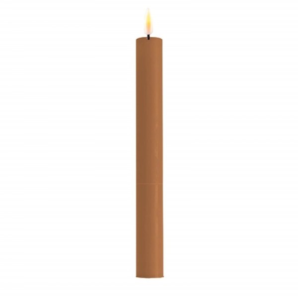 LED Stabkerze Spitzkerze Echtwachs caramel Batterie mieten Hochzeit, Feier, Veranstaltung