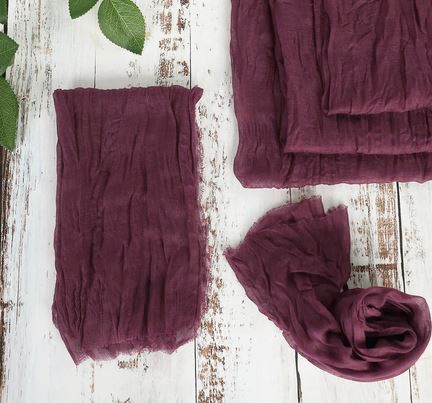 Serviette Musselin aubergine | mieten | Verleih für Hochzeit und Event