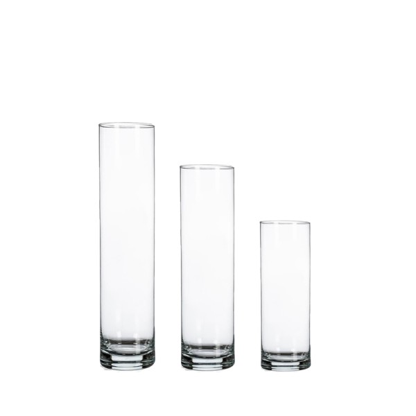 Vase Zylinder Glas klar schmal mieten | Verleih Hochzeit, Event, Geburtstag, Rosen