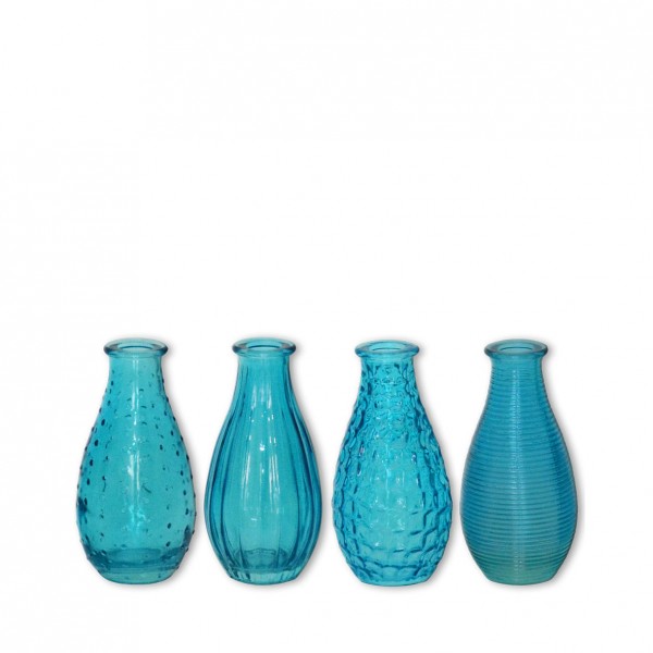 Flaschenvase aqua - 4-fach sortiert mieten Hochzeit, Event, Mottoparty