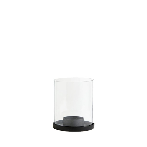 Teelichthalter mit Glaszylinder schwarz mieten Hochzeitsdeko