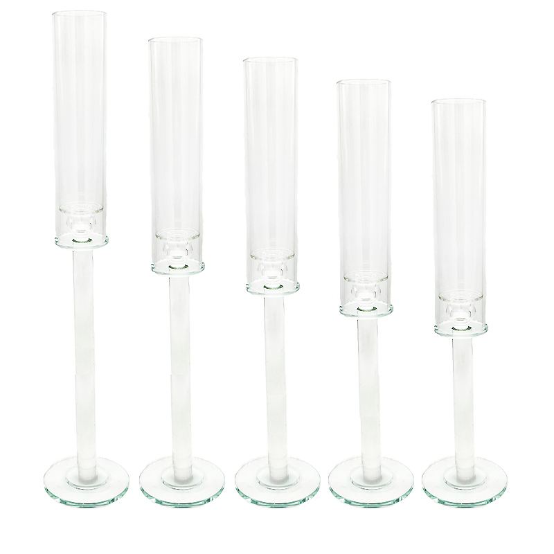 Kerzenständer Line Kristall 1-arm mit Glas | Kerzenhalter Hochzeit mieten