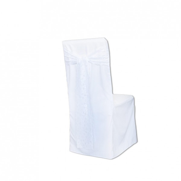 Schleifenband Spitze weiss [mieten]