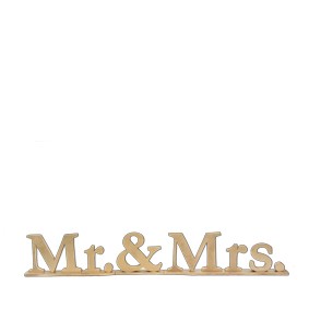 Schriftzug "Mr. &amp; Mrs.", Holz gold [mieten]