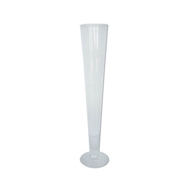 Vase konisch Flute hoch Glas klar mieten Hochzeit Tischdeko 