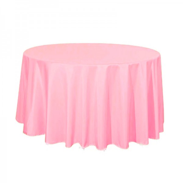 Tischdecke rosa rose rund 275 cm mieten | Verleih Hochzeit Feier Event