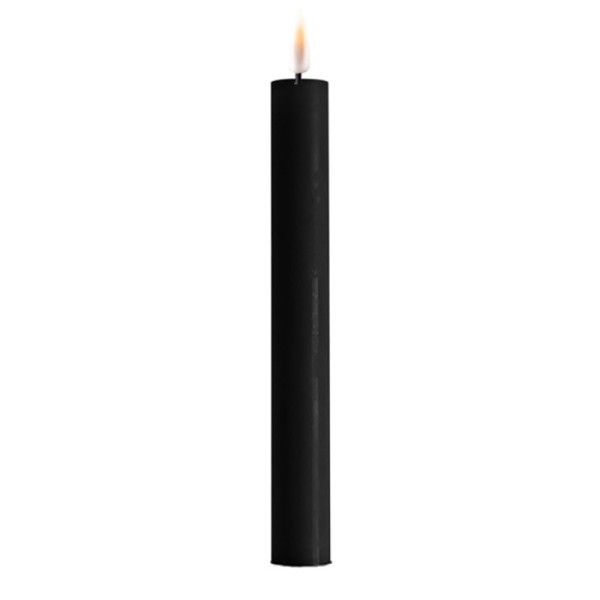 LED Stabkerze Spitzkerze Echtwachs schwarz Batterie mieten Hochzeit, Feier, Veranstaltung