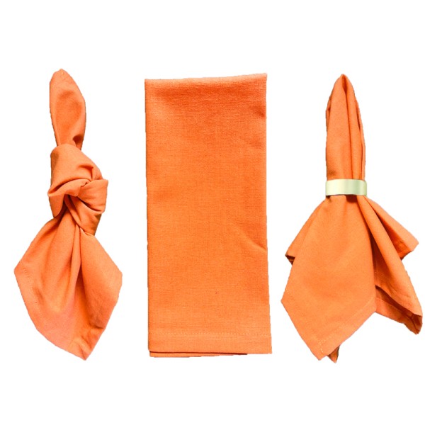 Serviette Leinen orange mieten | Verleih für Hochzeit, Geburtstag, Feier und Event