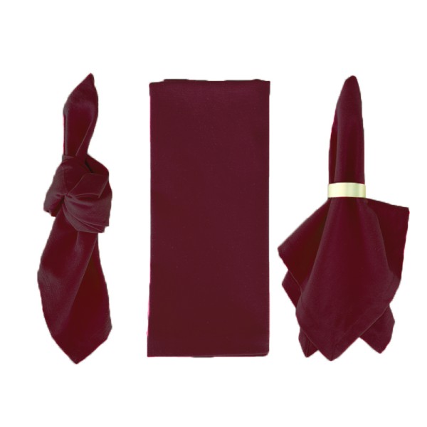 Serviette Leine bordeaux, dunkelrot mieten | Verleih für Hochzeit, Feier, Geburstag, Event