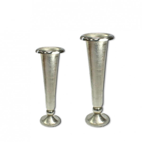 Pokalvase Salerno hoch Metall silber mieten Hochzeit, Trauung, Event