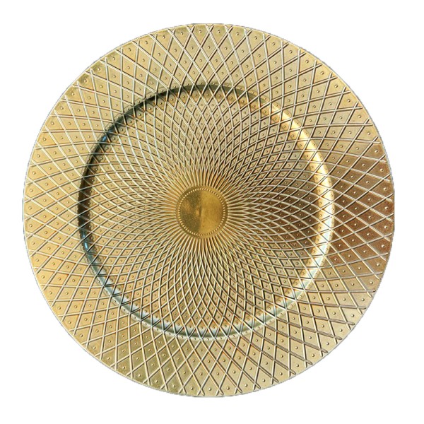 Platzteller_Kunststoff_rund_gold_ornamente_33cm_mieten_Verleih_Hochzeit_Firmenfeier_Geburtstag_1
