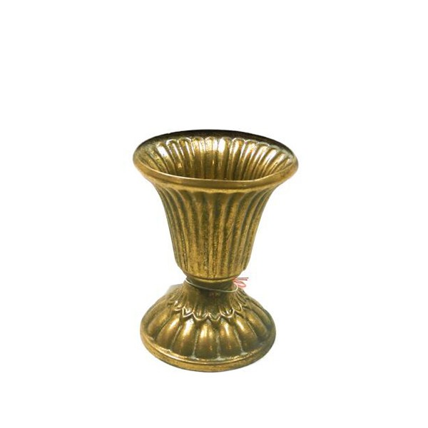 Pokalvase Boho Antik gold, Pokal gold mieten, Vase gold mieten für Hochzeit und Event