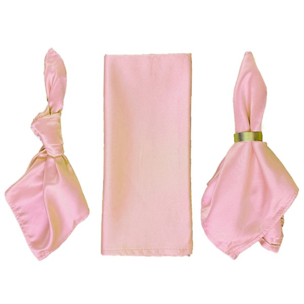 Serviette Lamour Satin edel elegant dusty rose altrosa | mieten für Hochzeit, Geburtstag, Event