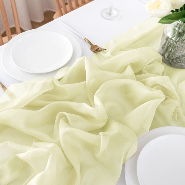 Tischläufer Chiffonivory-creme mieten | Verleih Hochzeit, Feier, Geburtstag, Event