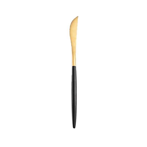 Messer gold mit schwarzem Griff Besteck mieten Hochzeit Veranstaltung Event Feier