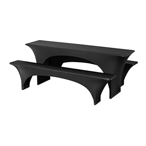 Biertischhussen-Set Stretch Standard 50cm schwarz Festbankhussen Festbankgarniturhussen mieten | Verleih Event, Fier, Fest, Firmenveranstaltung