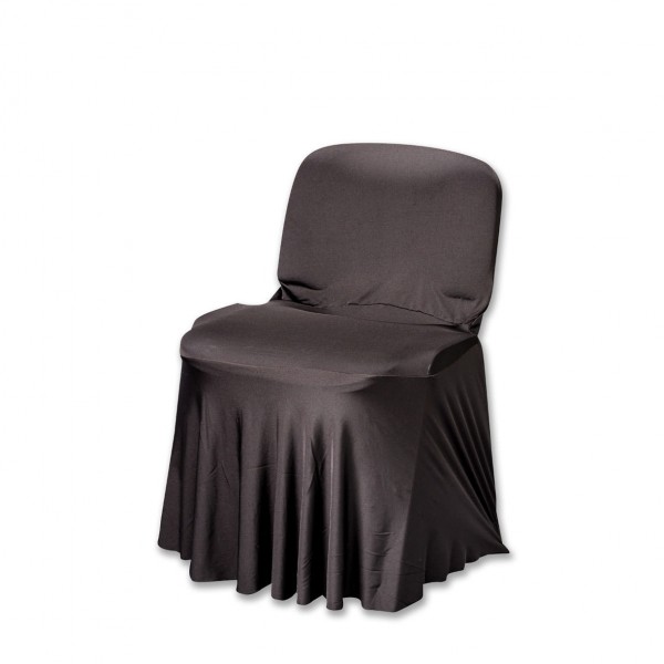 Stuhlhusse schwarz für Polsterstühle Stapelstühle | mieten Verleih Hochzeit feier