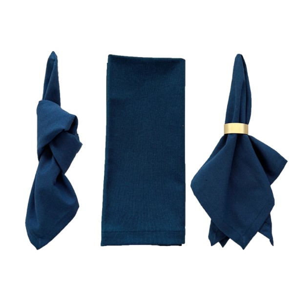 Serviette Leine dunkel blau navy | mieten für Hochzeit und Event