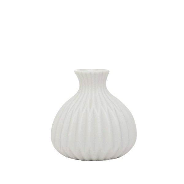 Vase Flaschenvase Rille Keramik weiss Mieten Tischdeko Hochzeit Feier 3