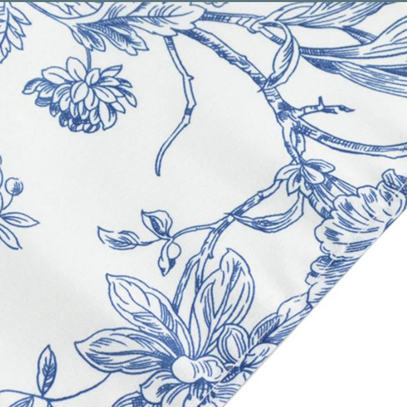 Tischdecke floral blumig blau | rund 305 cm [mieten]