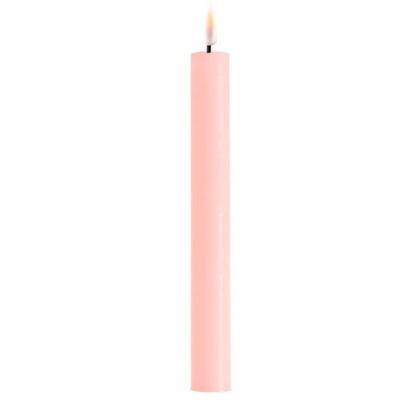 LED Stabkerze Spitzkerze Echtwachs rosa Batterie mieten Hochzeit, Feier, Veranstaltung